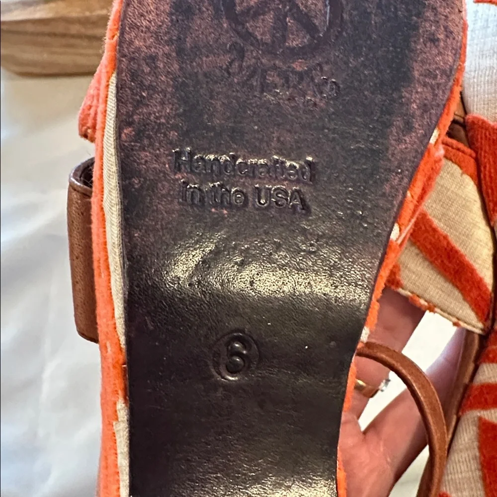Mere shoes Stylish Brown Orange‎ Platform Sandals sandal size 6 EUC